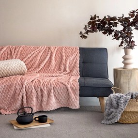 Κουβέρτα Aster Fleece Rose Palamaiki Ημίδιπλο 160x220cm Jacquard