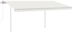 vidaXL Τέντα Αυτόματη με LED &amp; Αισθητήρα Ανέμου Κρεμ 4,5 x 3 μ.