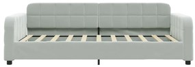 vidaXL Καναπές Κρεβάτι Ανοιχτό Γκρι 90 x 190 εκ. Βελούδινος