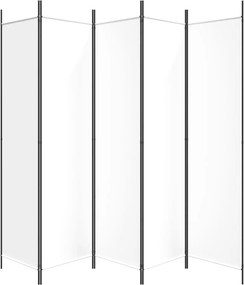 vidaXL Διαχωριστικό Δωματίου με 5 Πάνελ Λευκό 250x200 εκ. από Ύφασμα
