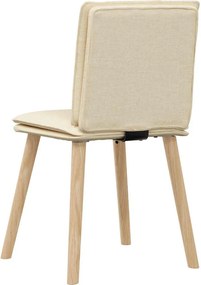 vidaXL Καρέκλες Τραπεζαρίας 4 τεμ. Κρεμ Υφασμάτινες