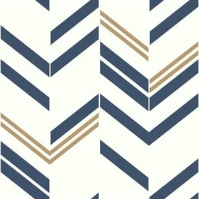 Αυτοκόλλητη Ταπετσαρία Blue Chevron Stripe Peel KAL.RMK9002