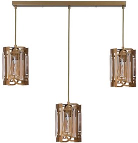 Φωτιστικό Οροφής - Ράγα 534LUN6053 55x13x80cm 3xE27 40W Gold Opviq