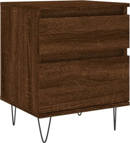 vidaXL Κομοδίνα 2 τεμ. Καφέ Δρυς 40 x 35 x 50 εκ. από Επεξεργ. Ξύλο