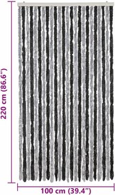 vidaXL Σήτα Εντόμων Γκρι &amp; Μαύρη 100 x 220 εκ. από Σενίλ