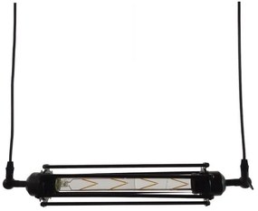 Φωτιστικό Οροφής - Ράγα Tube 01085 Black GloboStar Metal, Glass