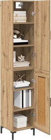 vidaXL Highboard Artisan Oak 34,5 x 34 x 180 εκ. Επεξεργασμένο ξύλο