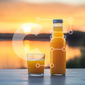 Σετ των 2 Intra Συλλεκτικό Ξύλινο Παζλ Plywood 4mm - Χυμός πορτοκαλιού στο ηλιοβασίλεμα Σε Ξύλινο Κουτί - Διαστάσεις: 10x10 cm – 25 κομμάτια