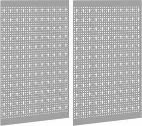 vidaXL Πάνελ Τοίχου Εργαλείων 2 pcs Γκρι 100 x 1 x 80 εκ