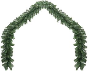 vidaXL Χριστουγεννιάτικη στεφάνη με 600 LED 2 pcs Πράσινο PVC