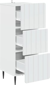 vidaXL Ντουλάπι με Συρτάρια Λευκό 33 x 34,5 x 92 εκ.