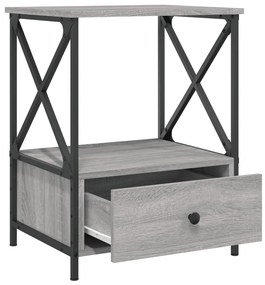 vidaXL Κομοδίνα 2 τεμ Γκρι Sonoma 50x41x65 εκ. από Επεξεργασμένο Ξύλο