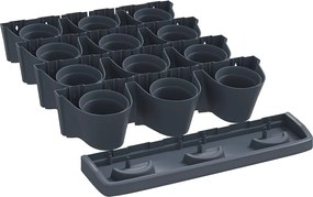 vidaXL Φυτά Κήπου Κάθετα Σετ 12 Τεμ. Ανθρακί από Πολυπροπυλένιο