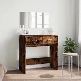 Μπουντουάρ με Καθρέφτη Καπνιστή Δρυς 80 x 39 x 80 εκ. - Καφέ