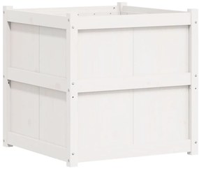 vidaXL Ζαρντινιέρα Λευκή 70 x 70 x 70 εκ. από Μασίφ Ξύλο Πεύκου