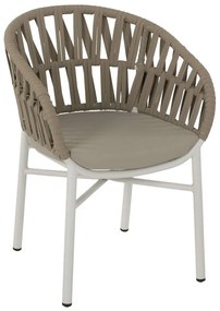 Πολυθρόνα HM5857.02 58x57x78cm Με Σχοινί Beige-White