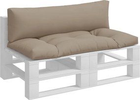 vidaXL Μαξιλάρια Παλέτας 2 τεμ. Taupe Υφασμάτινα