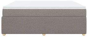 Κρεβάτι Boxspring με Στρώμα Taupe 200x200 εκ. Υφασμάτινο - Μπεζ-Γκρι