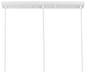 GloboStar® TRIANGLE 00622 Μοντέρνο Κρεμαστό Φωτιστικό Οροφής Τρίφωτο 3 x E27 Λευκό Μεταλλικό Πλέγμα Μ70 x Π22 x Y130cm