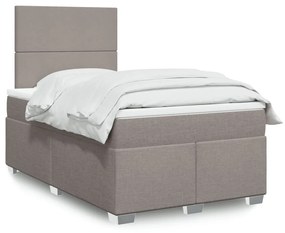 vidaXL Κρεβάτι Boxspring με Στρώμα Taupe 120x190 εκ. Υφασμάτινο