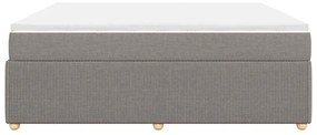 vidaXL Κρεβάτι Boxspring με Στρώμα Taupe 200x200 εκ. Υφασμάτινο