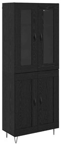 vidaXL Highboard Μαύρη Οξυά 69,5 x 34 x 90 εκ. Επεξεργασμένο ξύλο