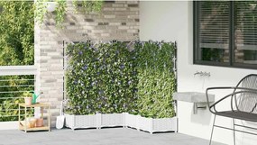 vidaXL Γλάστρα Κήπου 5 τμχ. Λευκό 120 x 120 x 125,5 εκ. PP