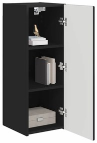 vidaXL Ντουλάπι Τηλεόρασης Τοίχου Επιτοίχιο Μαύρο 30 x 31 x 80 εκ.