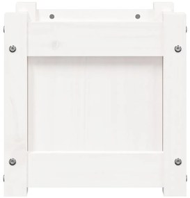 vidaXL Ζαρντινιέρες 2 τεμ. Λευκό από Μασίφ Ξύλο Πεύκου