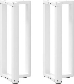 vidaXL Πόδια Κονσόλας σε Σχήμα Τ, 2 τεμ. Λευκά 25x28x(72-73) εκ. Ατσάλι