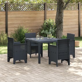 vidaXL Σετ Τραπεζαρίας Κήπου 5 pcs Ανθρακί Πολυπροπυλένιο
