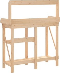 vidaXL Πάγκος για Γλάστρες με Ράφια από Μασίφ Ξύλο Ελάτης