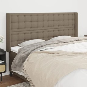 Κεφαλάρι με Πτερύγια Taupe 203x16x118/128 εκ. Υφασμάτινο - Μπεζ-Γκρι