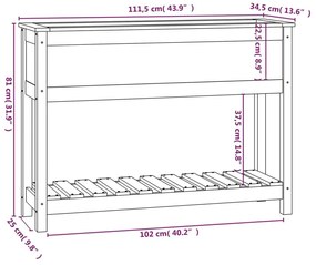 Ζαρντινιέρα με Ράφι 111,5 x 34,5 x 81 εκ. Μασίφ Ξύλο Πεύκου - Καφέ