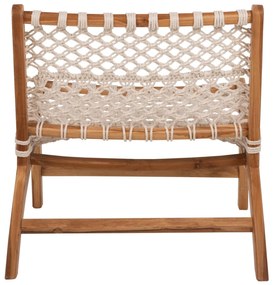 Πολυθρόνα ANTIB C9466.01 Ξύλο ΤΕΑΚ με Nylon Λευκό Σχοινί 65x77x68Υεκ. 65x77x68 εκ.