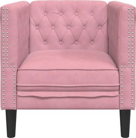 vidaXL Πολυθρόνα Chesterfield Ροζ Βελούδινη