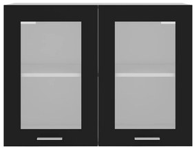 vidaXL Ντουλάπι Κρεμαστό με Τζάμι Lyon Μαύρο 80x31x60εκ. από
