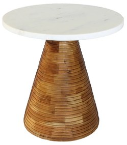 SAVOA SIDE TABLE ΛΕΥΚΟ ΦΥΣΙΚΟ 45x45xH45cm