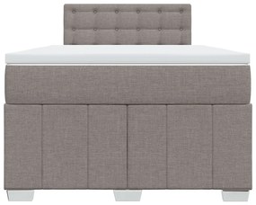 Κρεβάτι Boxspring με Στρώμα Taupe 120x200 εκ. Υφασμάτινο - Μπεζ-Γκρι