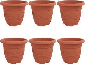 vidaXL Στρογγυλή Γλάστρα Λουλουδιών 6 pcs Κεραμιδί Ø 30 x 25 εκ