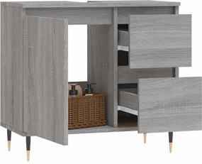 vidaXL Ντουλάπι Μπάνιου Γκρι Sonoma 65x33x60 εκ. Επεξεργασμένο Ξύλο