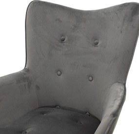 Πολυθρόνα Kido βελούδο χρώμα ασημί-γκρι 72x75x99 εκ.