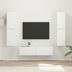 vidaXL Σετ επίπλου τηλεόρασης 6 pcs Λευκό Επεξεργασμένο ξύλο