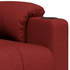 vidaXL Πολυθρόνα Μασάζ Μπορντό Υφασμάτινη