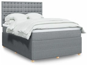 ΚΡΕΒΑΤΙ BOXSPRING ΜΕ ΣΤΡΩΜΑ ΑΝΟΙΧΤΟ ΓΚΡΙ 140X190 ΕΚ. ΥΦΑΣΜΑΤΙΝΟ 3294365