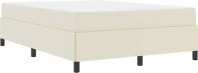vidaXL Σκελετός Κρεβατιού με στρώμα Κρεμ 140 x 190 cm ύφασμα