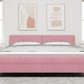 vidaXL LED Κεφαλάρι με Κουμπί Κρύσταλλο Ροζ 90 εκ Βελούδο