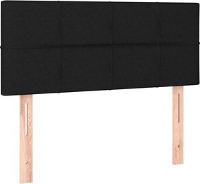 vidaXL Κρεβάτι Boxspring με Στρώμα Μαύρο 100 x 200 εκ. Υφασμάτινο