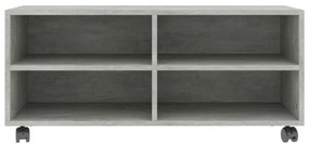 vidaXL Έπιπλο TV με Ρόδες Γκρι Σκυροδέματος 90x35x35 εκ. Επεξ. Ξύλο