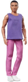 Κούκλα Ken Barbie Looks Μαύρα Μαλλιά HJW84 Purple-Pink Mattel